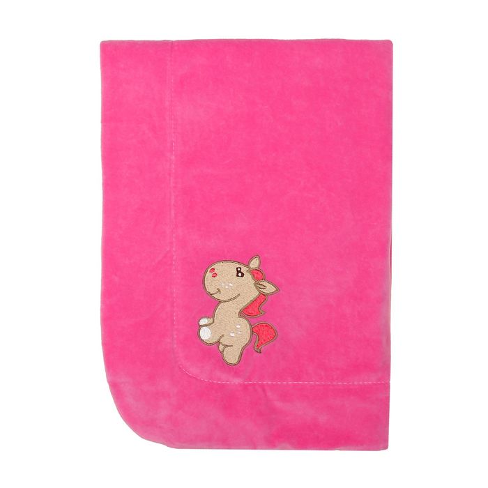 Плед утепленный с вышивкой, размер 90*90 см, цвет розовый 20-3В-В