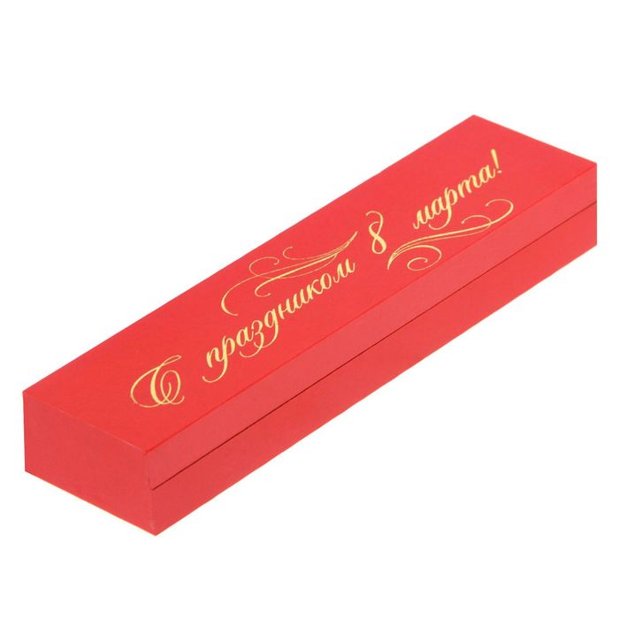 Ручка в подарочном деревянном футляре "С праздником 8 марта"