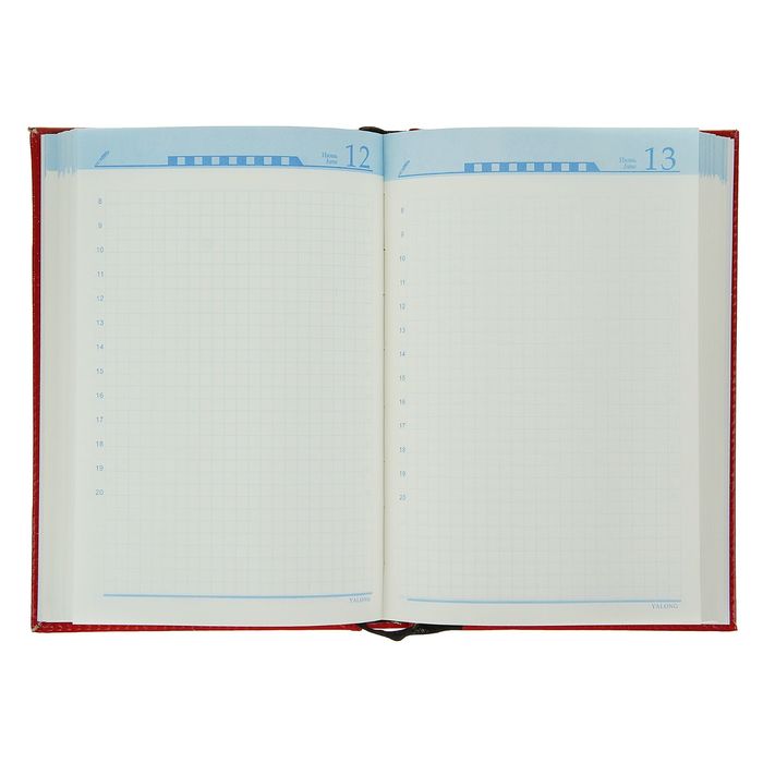 Ежедневник полудатированный,формат А5,140 листов,клетка,карта,ляссе,обложка пвх красный