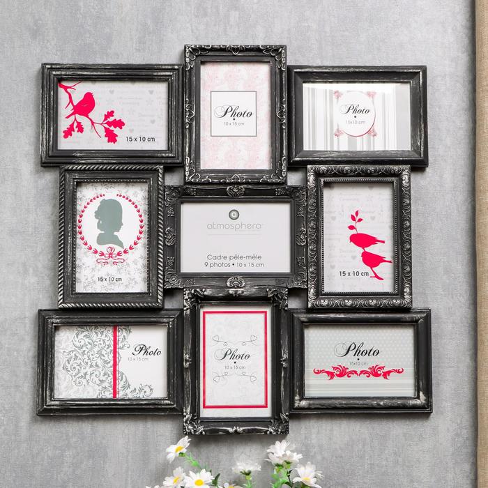 Фоторамка на 9 фото 10х15 см "Серебряный век"