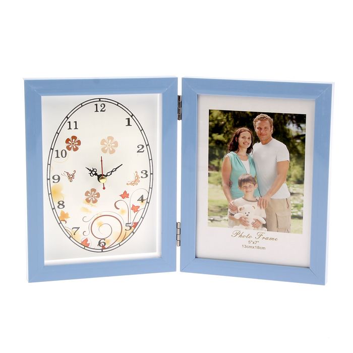 Фоторамка 13х18 см с часами "Лазурный берег"