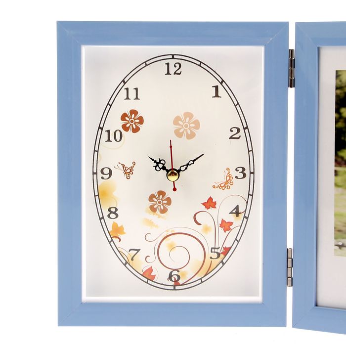 Фоторамка 13х18 см с часами "Лазурный берег"