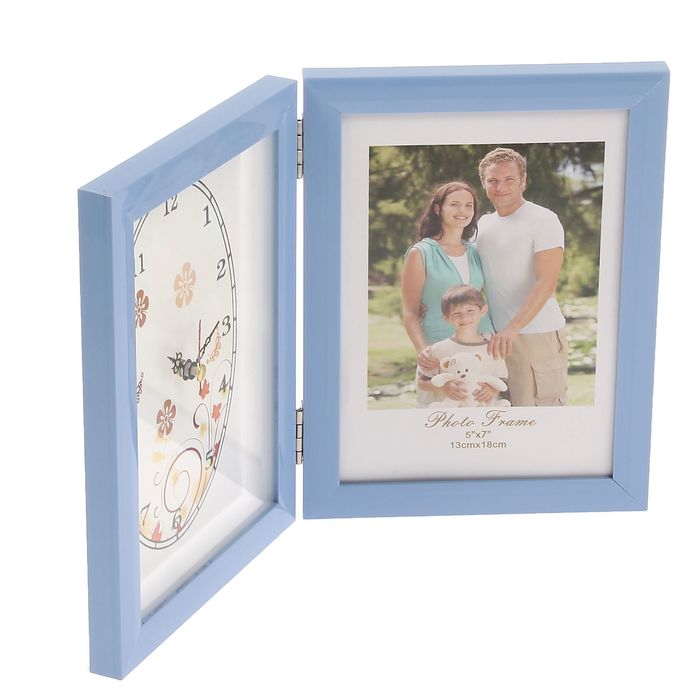 Фоторамка 13х18 см с часами "Лазурный берег"