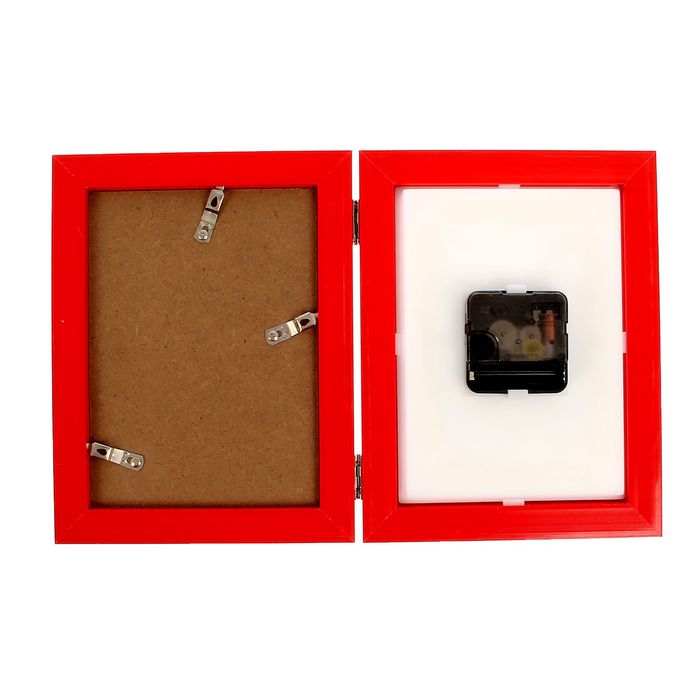 Фоторамка 13х18 см с часами "Красная заря с серебром"