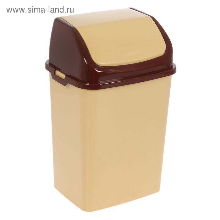 Контейнер для мусора Росспласт «Камелия», 18 л, цвет бежевый/коричневый