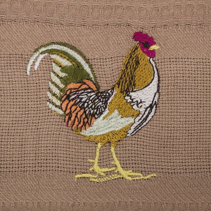 Набор салфеток, размер 40х60 см-2 шт., вышивка «Петушок», цвет МИКС, вафля, в коробке