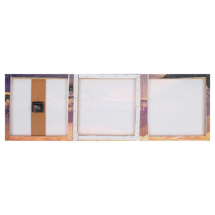 Часы-картина настенные прямоугольные «Город на берегу моря», 35 × 105 см