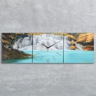 Часы-картина настенные прямоугольные «Лесной водопад», 35 × 105 см Часы-картина настенные прямоугольные «Лесной водопад», 35 × 105 см
