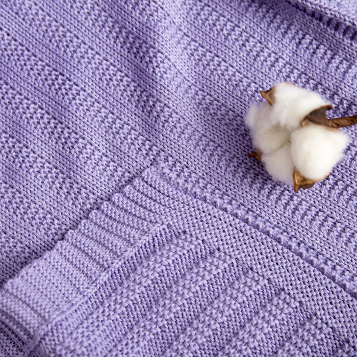 Вязаный плед "Этелька" размер 70х90 см, цвет лиловый