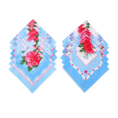 Набор носовых платков "Этель" размер 30х30 см - 12 шт., цвет голубой, рисунок МИКС