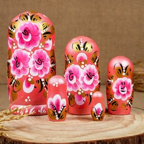 

Матрёшка «Зима», розовая, 5 кукольная, люкс