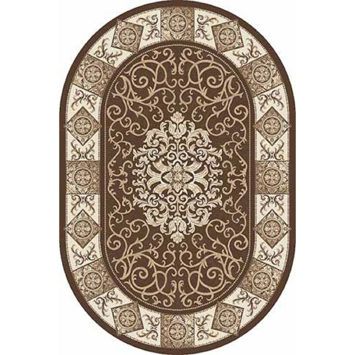 Ковёр Хит-Сет ПП VALENCIA DELUXE d316, 2*5 м, овал, BROWN