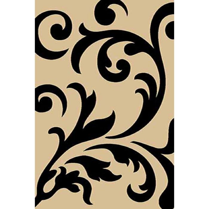 Ковёр Фризе ПП SUNRISE d129, 1*3 м, прямоугольный, BEIGE-BLACK