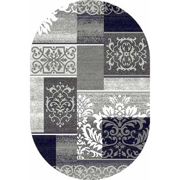 Ковёр БЦФ ПП SILVER d216, 0,8*1,5 м, овал, GRAY