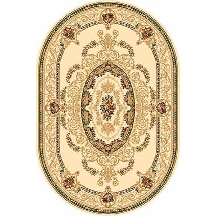 Ковёр Хит-Сет ПП OLYMPOS d058, 2,5*5 м, овал, CREAM