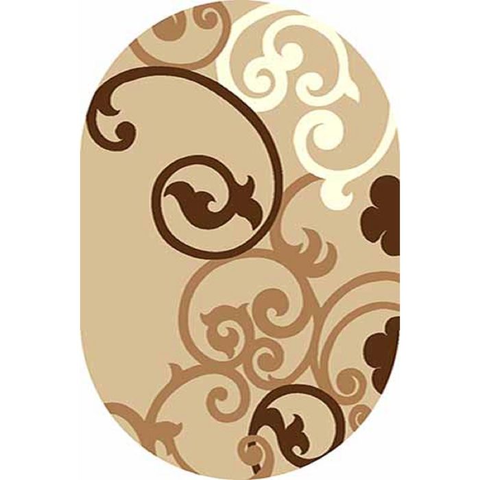 Ковёр Фризе ПП SUNRISE v805, 1*4 м, овал, BEIGE