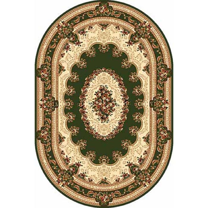 Ковер Heat-set DA VINCI 5440, 2*5 м, овал, GREEN