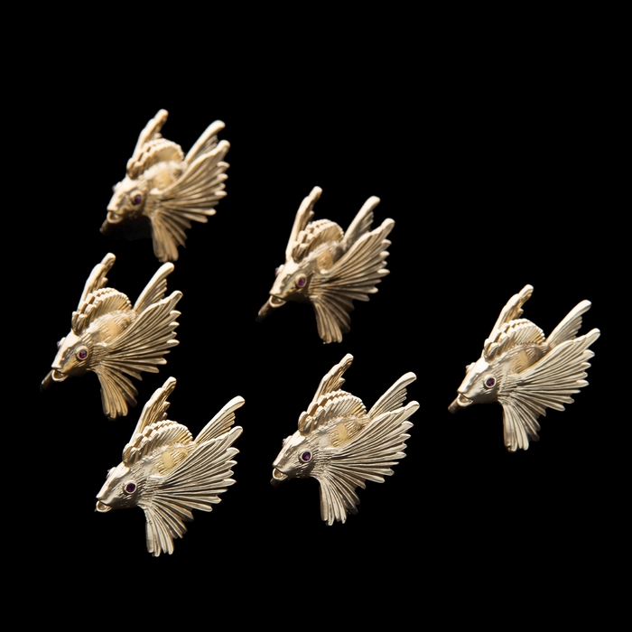 фото Набор из 6 держателей для карточек уценка "рыбка" серии spice jewels, золото, 8 × 4 см l'objet