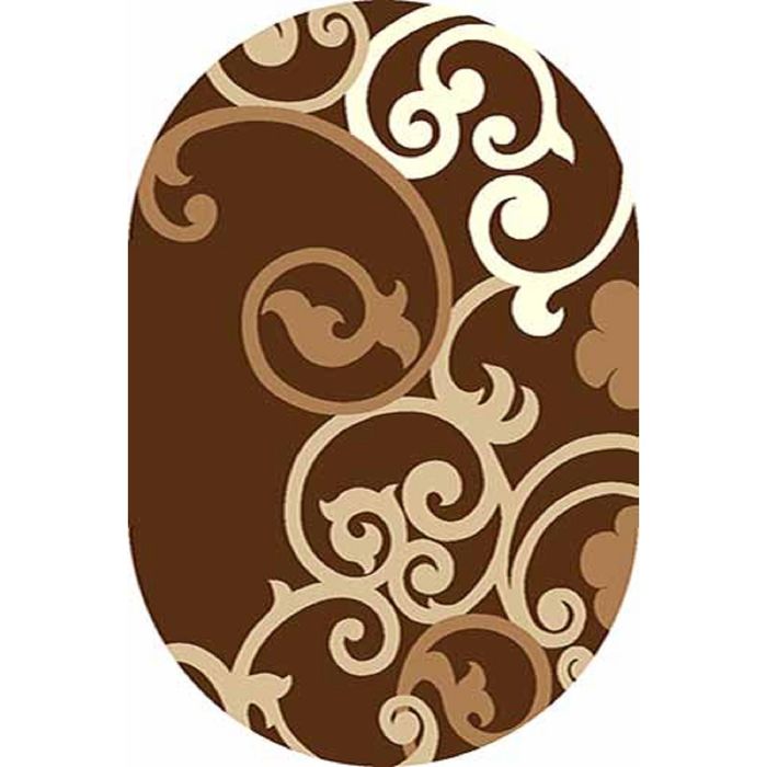 Ковёр Фризе ПП SUNRISE v805, 2,5*5 м, овал, BROWN