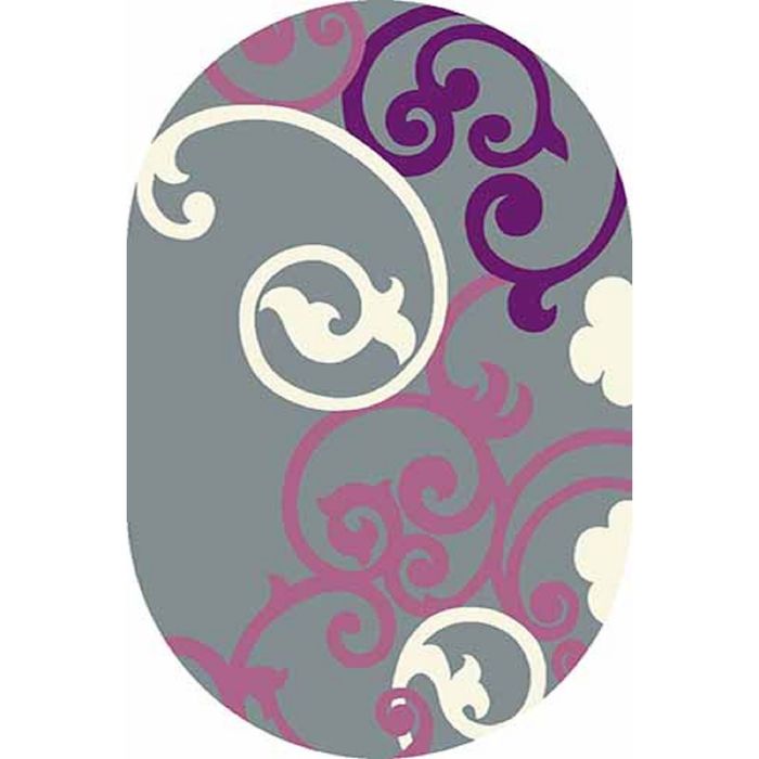 Ковёр Фризе ПП SUNRISE v805, 2*5,5 м, овал, GRAY-LILAC