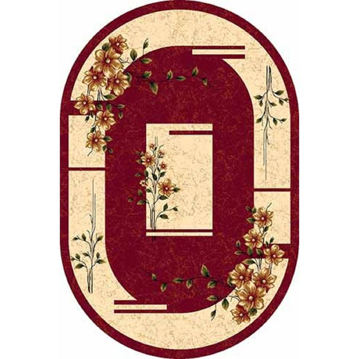 Ковер Heat-set DA VINCI d024, 1,5*5 м, овал, RED