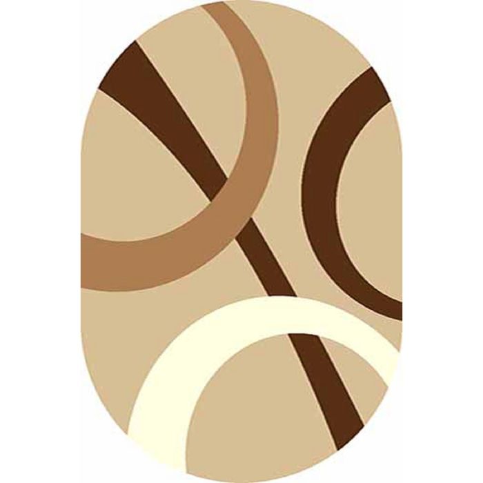 Ковёр Фризе ПП SUNRISE v810, 2,5*5,5 м, овал, BEIGE