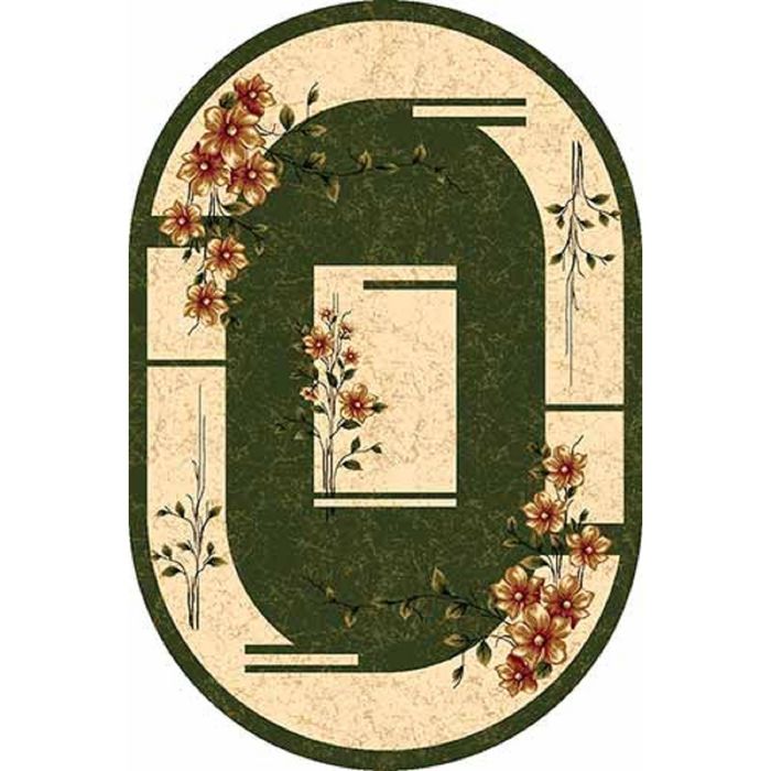 Ковер Heat-set DA VINCI d024, 2,5*4 м, овал, GREEN