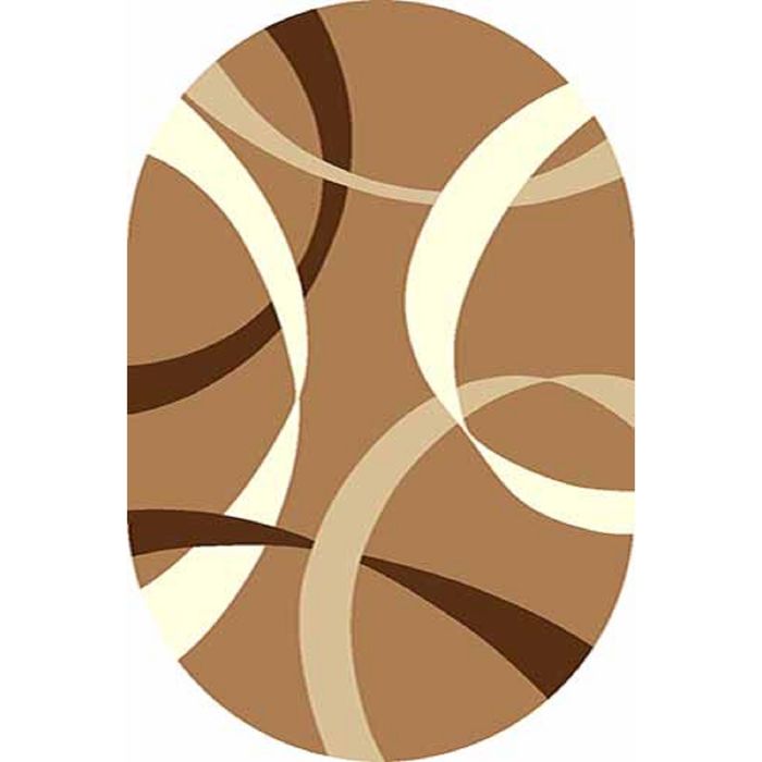 Ковёр Карвинг Фризе VISION DELUXE v801, 0,8*1,5 м, овал, MUSTARD