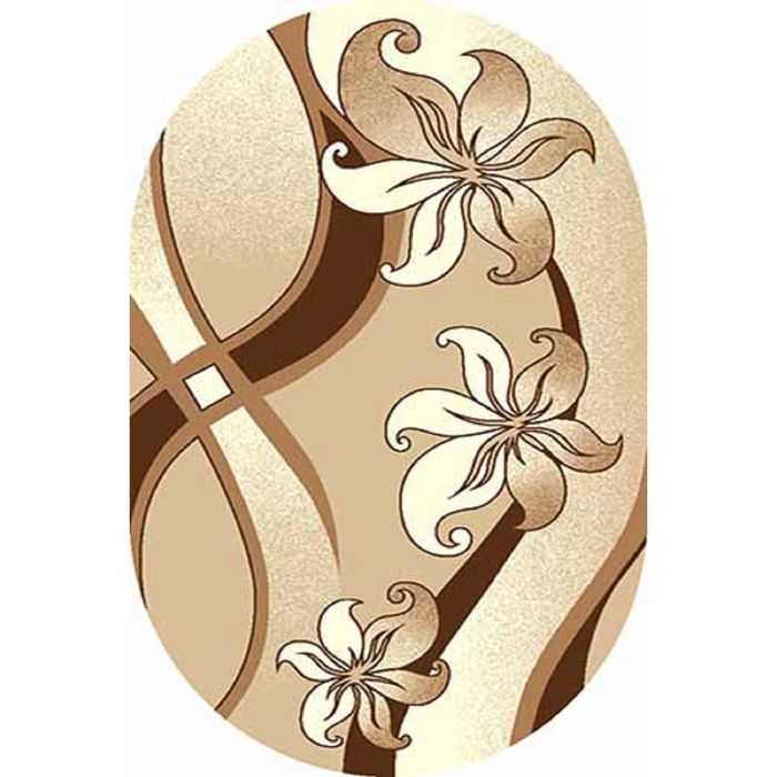 Ковёр Фризе ПП SUNRISE V816, 3*5 м, овал, BEIGE