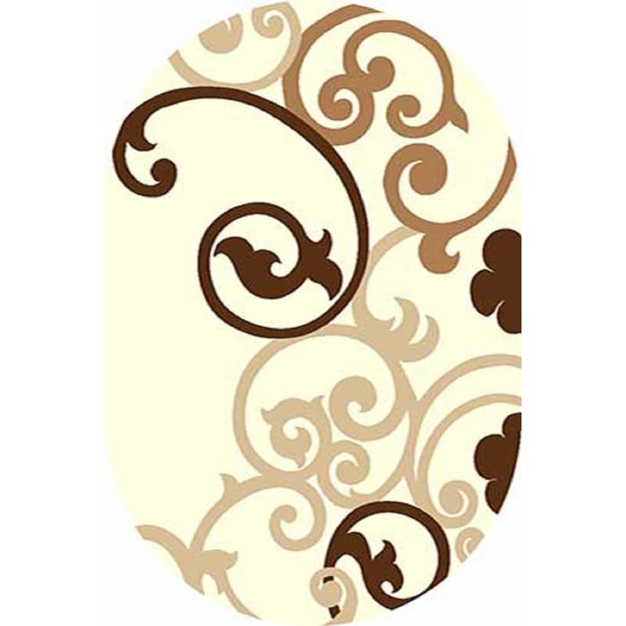 Ковёр Карвинг Фризе VISION DELUXE v805, 1*3 м, овал, CREAM