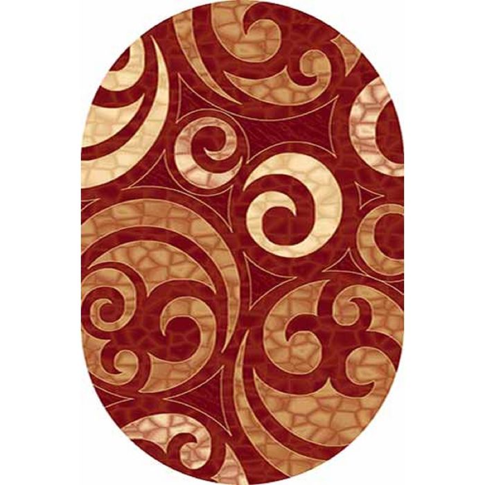 Ковёр Карвинг Хит-сет KAMEA 1068, 0,8*1,5 м, овал, RED