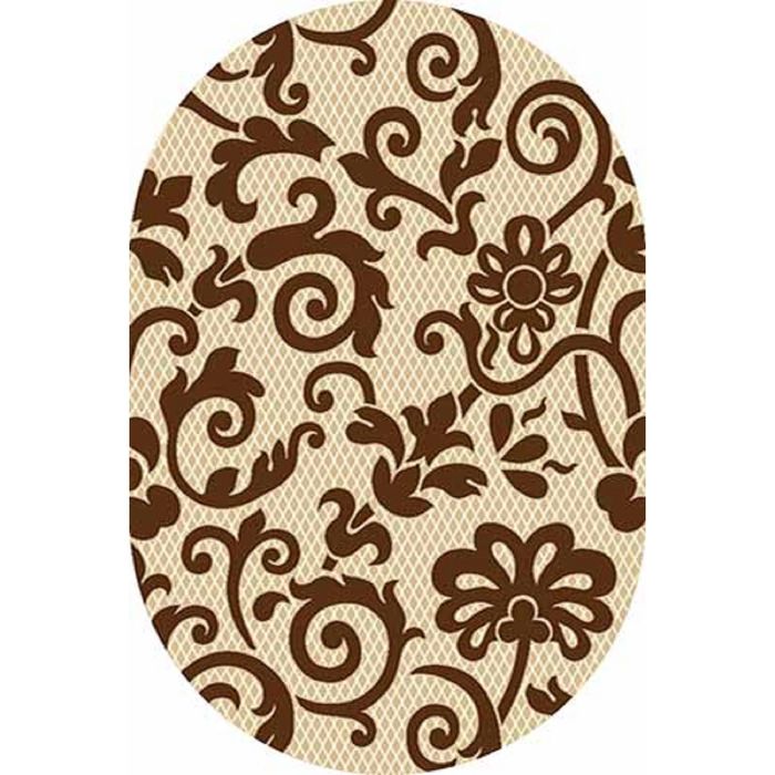 Ковёр Фризе ПП SUNRISE v824, 2,5*4 м, овал, BEIGE