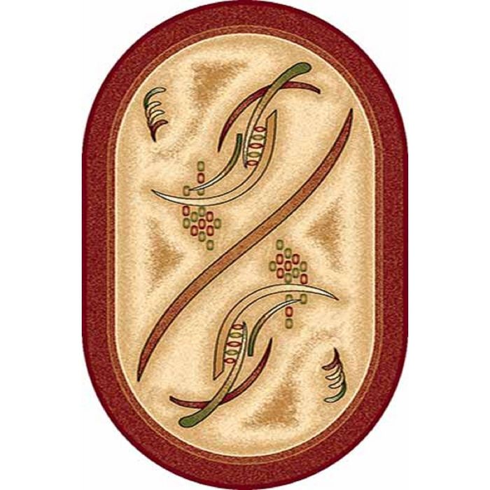 Ковёр Хит-Сет ПП VALENCIA d008, 2*5 м, овал, RED