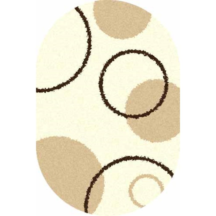 Ковёр SHAGGY ULTRA s610, 2*5 м, овал, CREAM