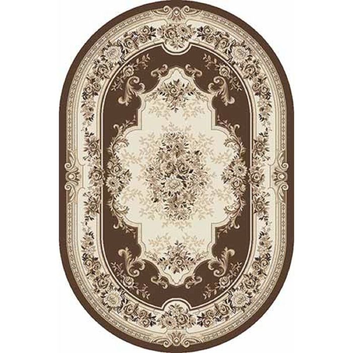 Ковёр Хит-Сет ПП VALENCIA DELUXE 4015, 1,5*4 м, овал, BROWN
