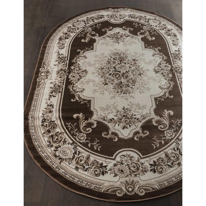 Ковёр Хит-Сет ПП VALENCIA DELUXE 4015, 2,5*4 м, овал, BROWN