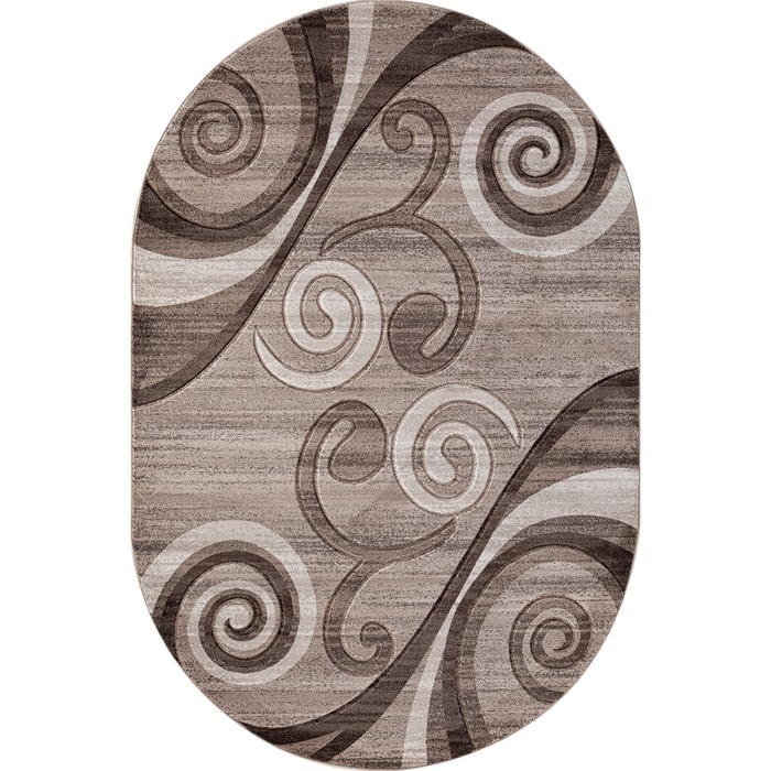 Ковёр Карвинг Хит-сет MEGA CARVING d263, 2*5 м, овал, LIGHT BEIGE