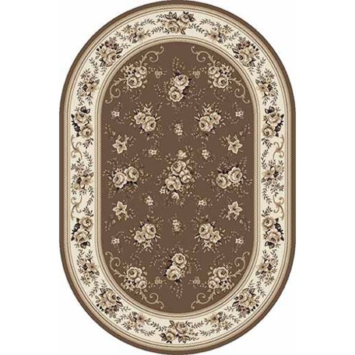 Ковёр Хит-Сет ПП VALENCIA DELUXE d241, 2,5*5 м, овал, LIGHT BROWN