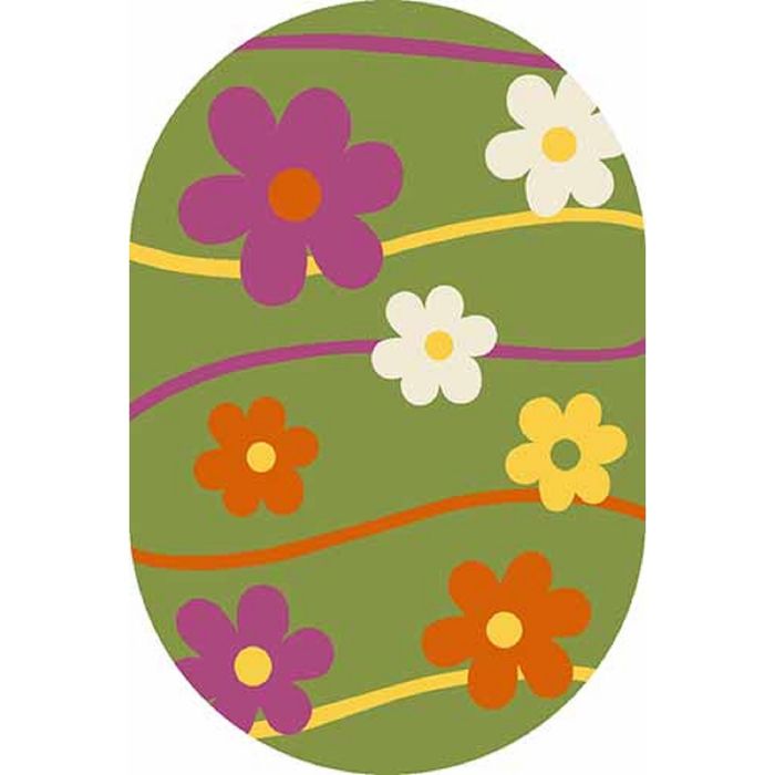 Ковер Fraise CRYSTAL 1021, 0,8*1,5 м, овал, GREEN