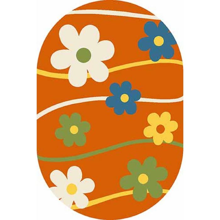Ковер Fraise CRYSTAL 1021, 0,8*1,5 м, овал, ORANGE