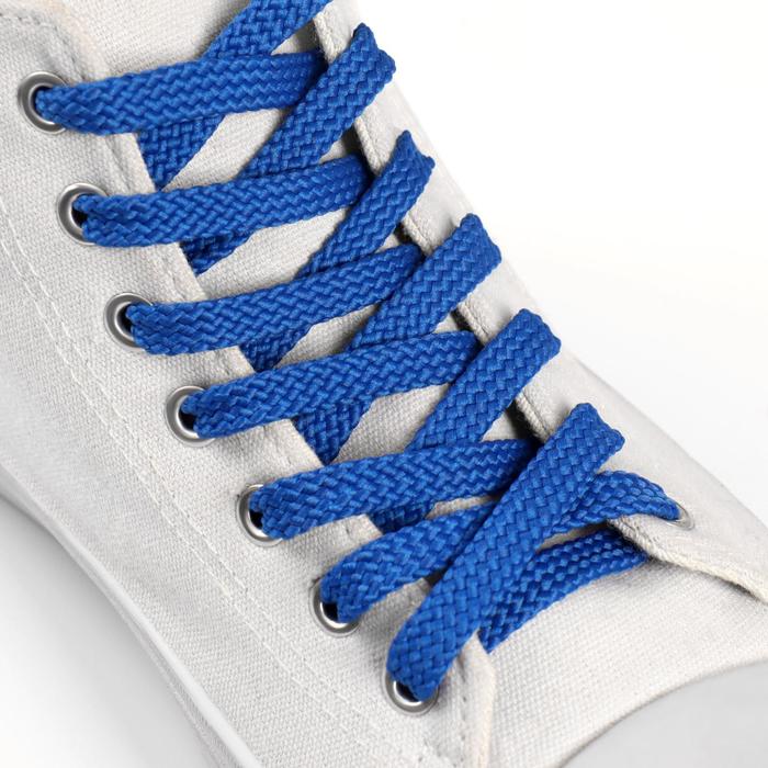 Шнурки для обуви, плоские, 8 мм 100 см, цвет тёмно-синий
