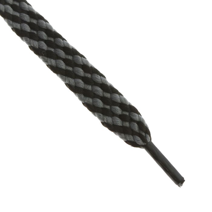 Шнурки для обуви плоские, 8мм, 100см, цвет чёрно-серый