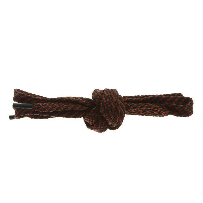 Шнурки для обуви плоские, 8мм, 130см, цвет чёрно-коричневый