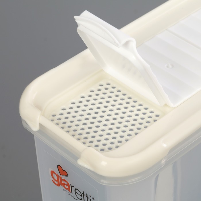 Банка для сыпучих продуктов с дозатором 1,5 л Krupa, цвет МИКС