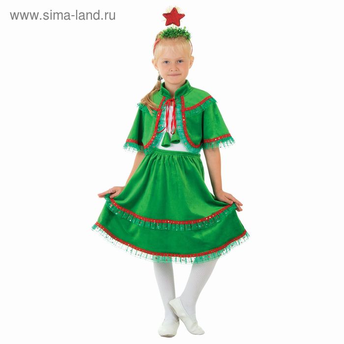 Карнавальный костюм «Ёлочка из плюша», р. 32, рост 128 см костюм карнавальный ёлочка малышка цв зеленый размер 104 см