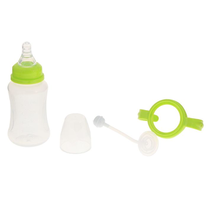 Бутылочка для кормления антиколиковая, с ручками, 180 мл, от 0 мес., цвета МИКС