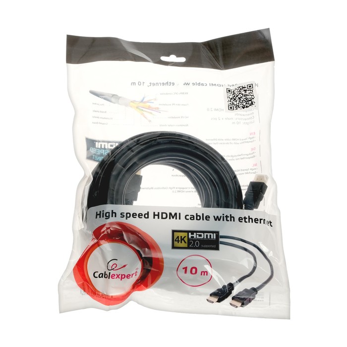 Кабель HDMI-HDMI Gembird Cablexpert, v 1.4, 10 м, 19/19 M, экранировка, черный
