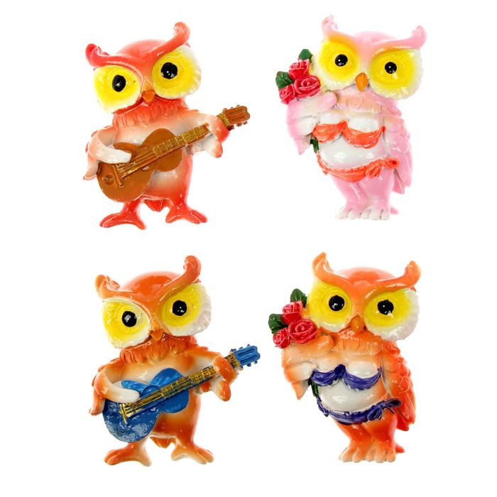 Магнит "Совы гитаристы" МИКС