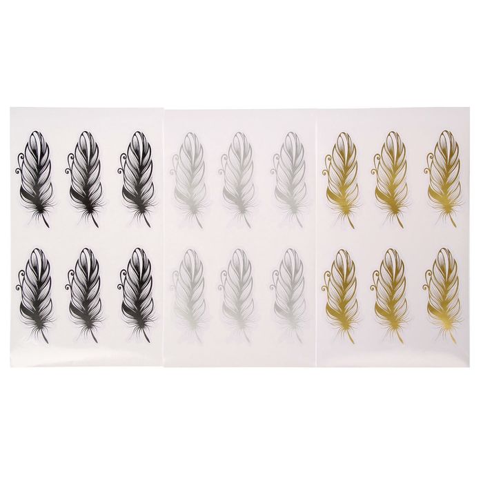 Набор интерьерных наклеек «Перья», 21 х 29,5 см