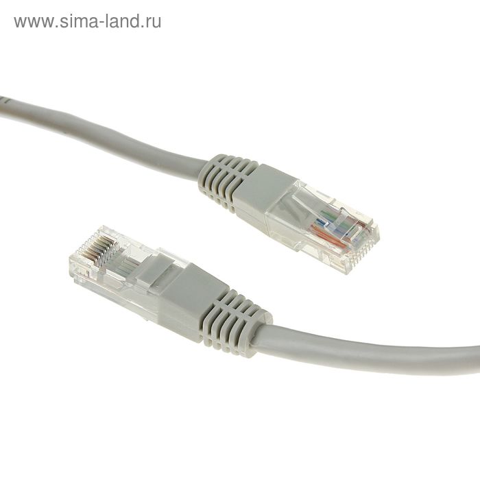 Патч-корд Gembird PP12e-10M, UTP 5е кат., RJ-45(m)-RJ-45(m), 10 м, серый дата кабель perfeo utp кат 5е rj 45 rj 45 1м p6002